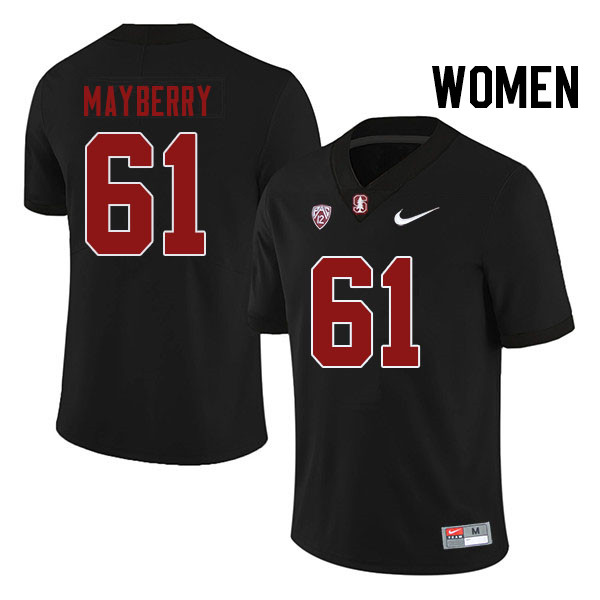 Women #61 Trevor Mayberry Stanford Cardinal College Football Jerseys Stitched Sale-Black